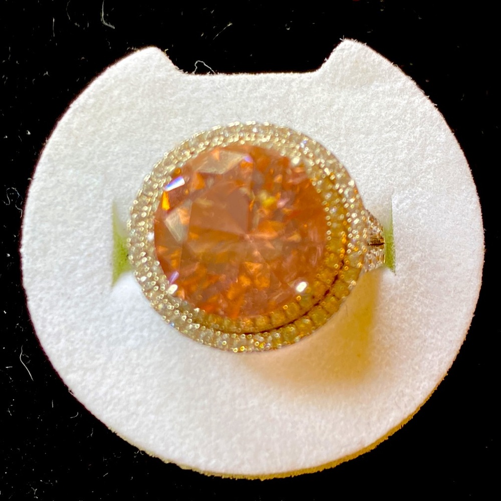 Sterling silver pink ice ring with cz size 6